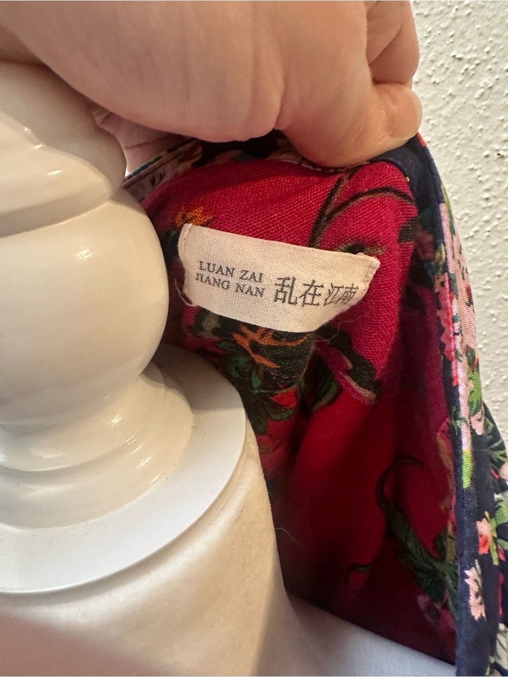 SOLD Linen Blend Patchwork Floral Duster Cardigan Jacket Boho Multicolor Artsy - Picture 6 of 8